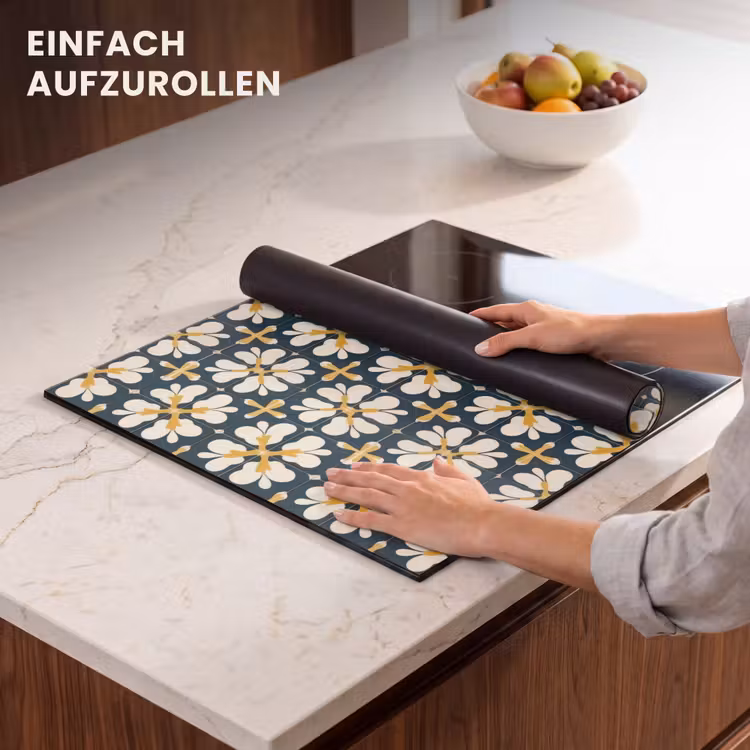 Herdabdeckplatte - Motiv - Fliese - Ockergelb — 7