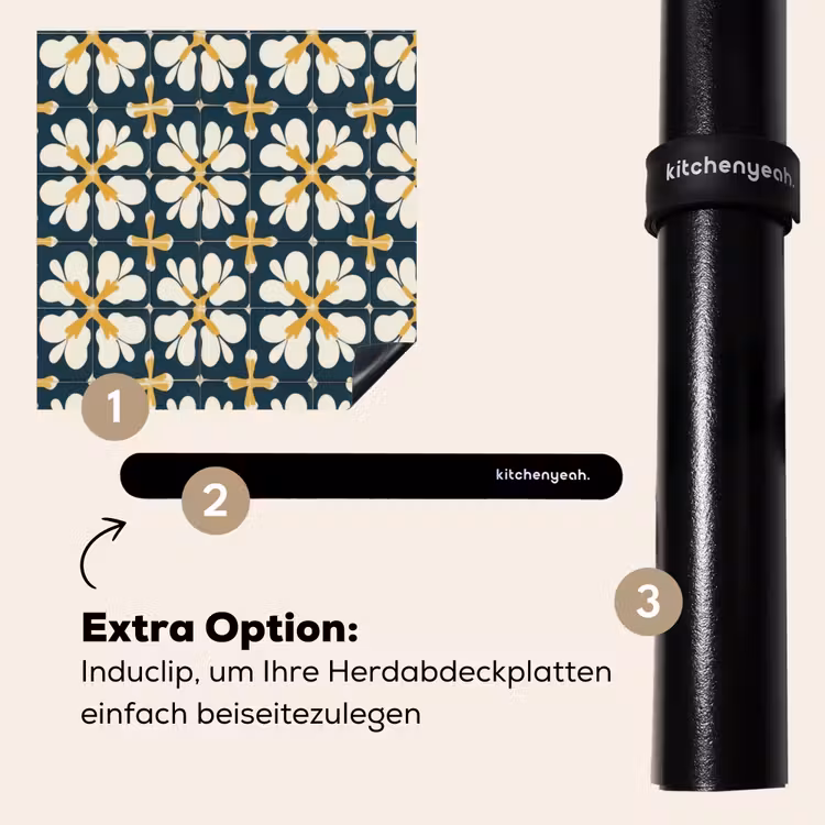 Herdabdeckplatte - Motiv - Fliese - Ockergelb — 8