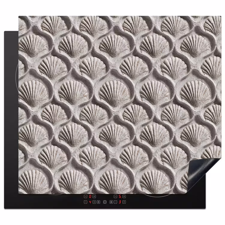Herdabdeckplatte - Sand - Muschelform - Grau — 1