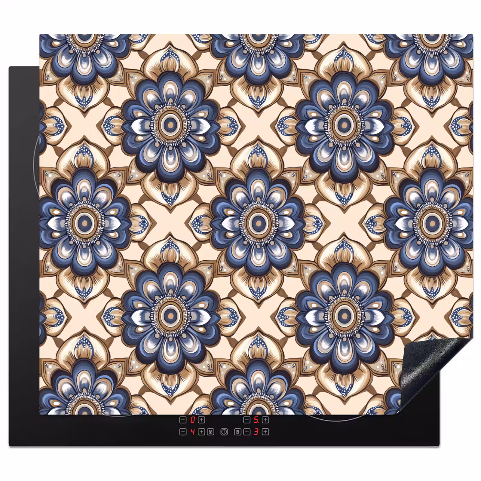 Herdabdeckplatte - Floral - Ornament - Blau — 1