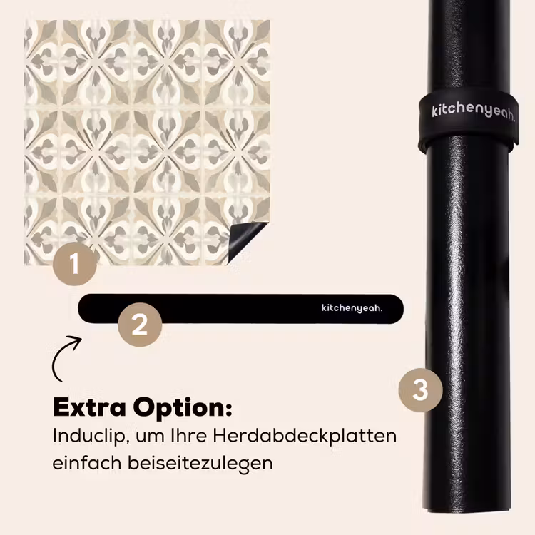 Herdabdeckplatte - Fliese - Motiv - Beige — 8