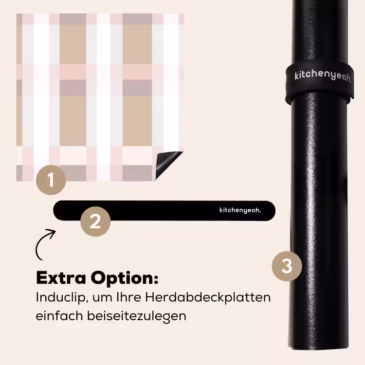 Herdabdeckplatte - Karomuster - Erdtöne - Minimalistisch — 8