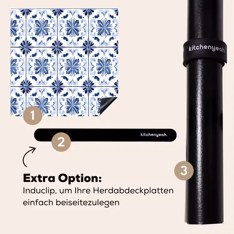 Herdabdeckplatte - Muster - Fliese - Blau — 8