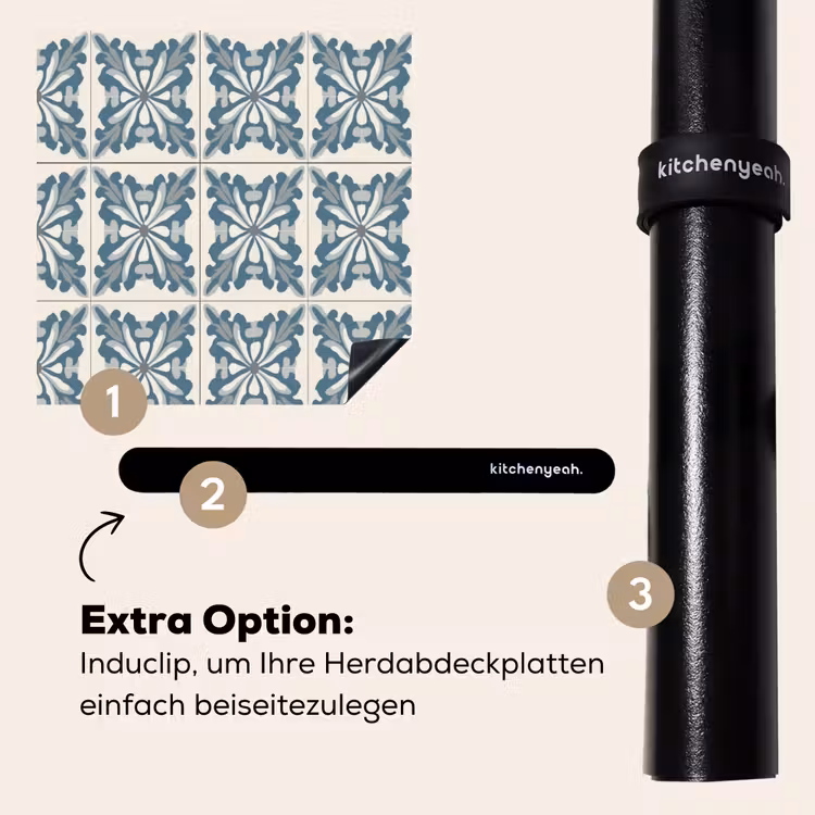 Herdabdeckplatte - Muster - Fliese - Blau — 8