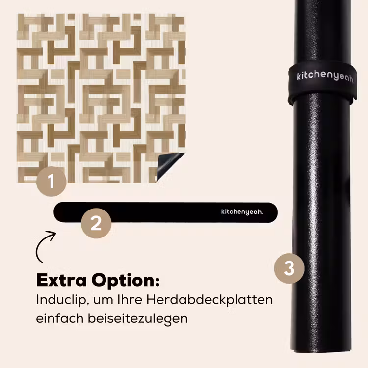 Herdabdeckplatte - Geometrisch - Retro - Braun — 8