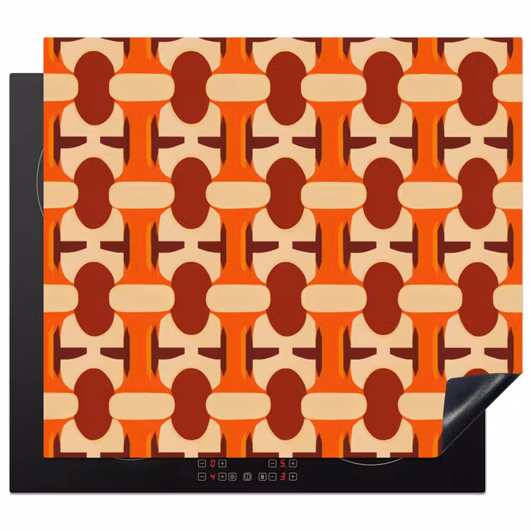 Herdabdeckplatte - Geometrisch - Retro - Orange — 1