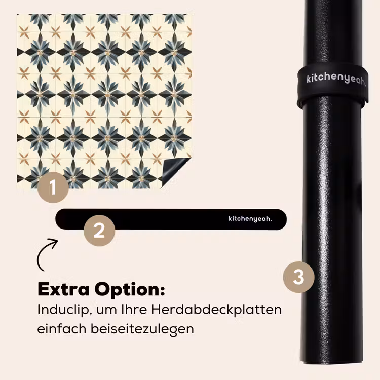 Herdabdeckplatte - Ornamental - Ornament - Blau — 8