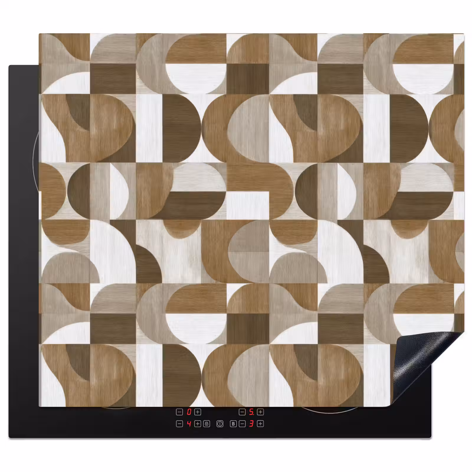 Herdabdeckplatte - Abstrakt - Retro - Braun — 1