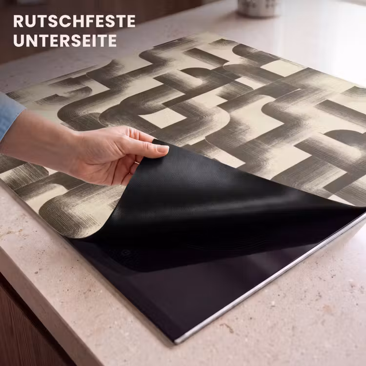 Herdabdeckplatte - Abstrakt - Retro - Schwarz — 6