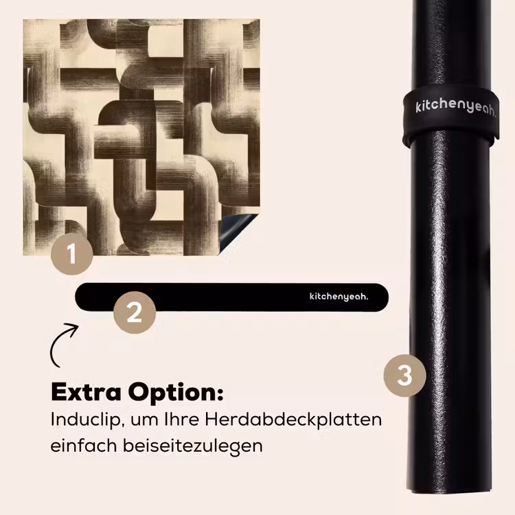 Herdabdeckplatte - Abstrakt - Retro - Schwarz — 8