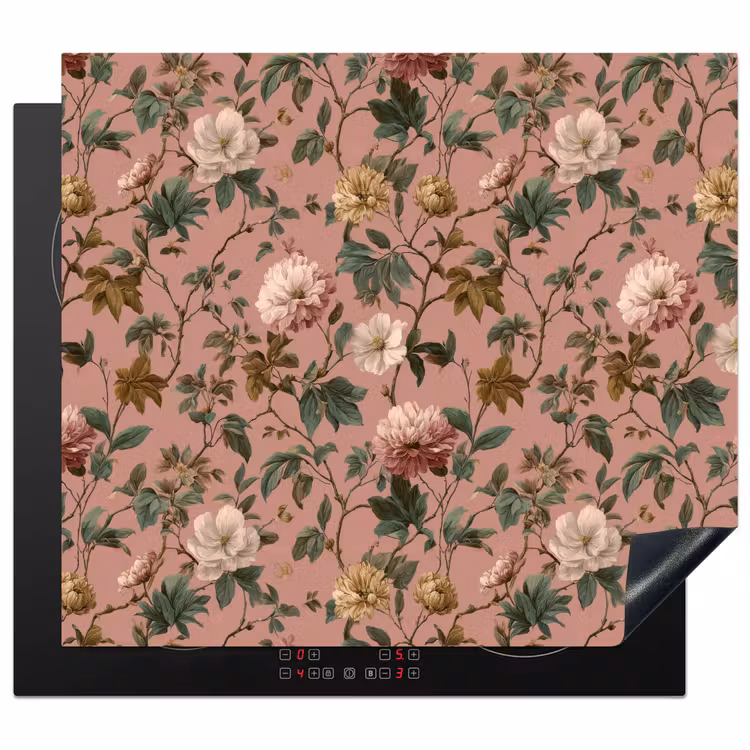 Herdabdeckplatte - Blumen - Klassisch - Rosa — 1