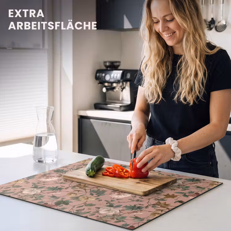 Herdabdeckplatte - Blumen - Klassisch - Rosa — 5
