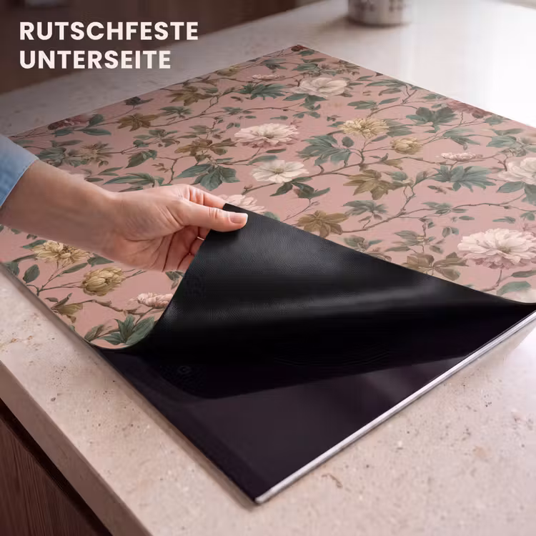 Herdabdeckplatte - Blumen - Klassisch - Rosa — 6