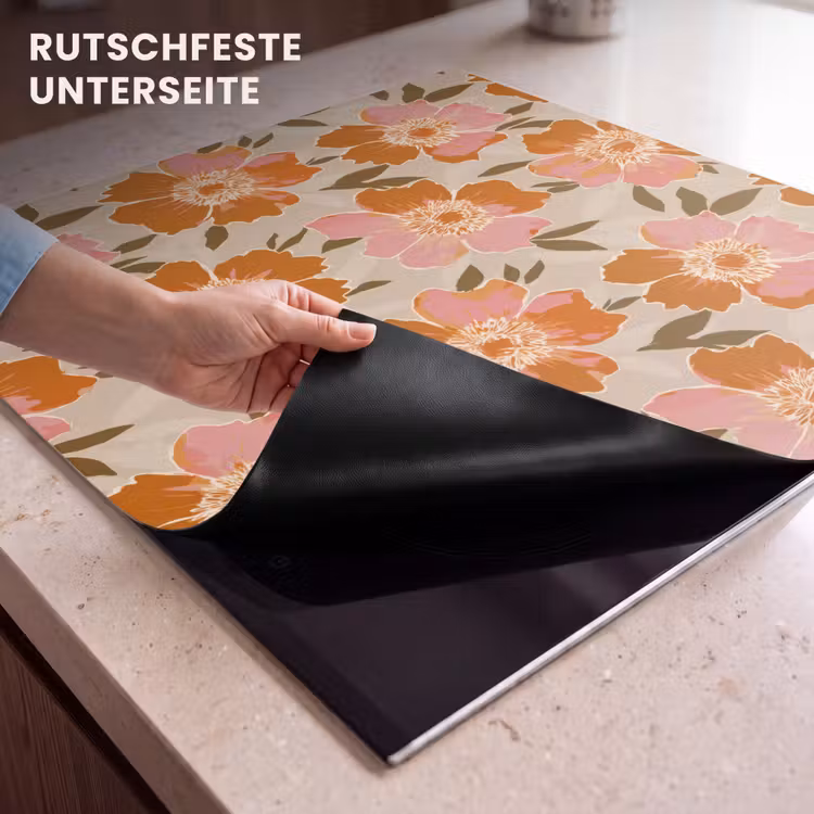Herdabdeckplatte - Blumen - Motiv - Retro — 6