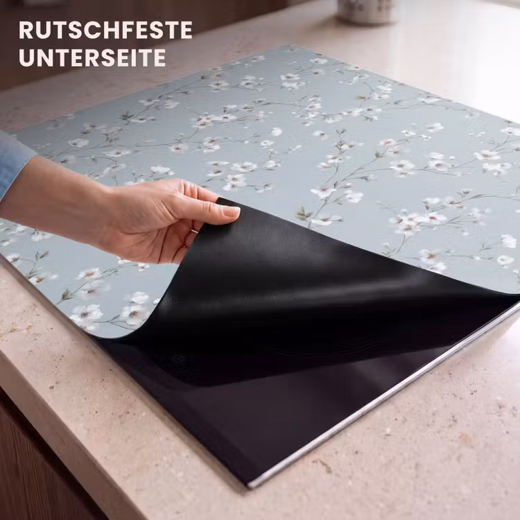 Herdabdeckplatte - Klassisch - Blumen - Blau — 6