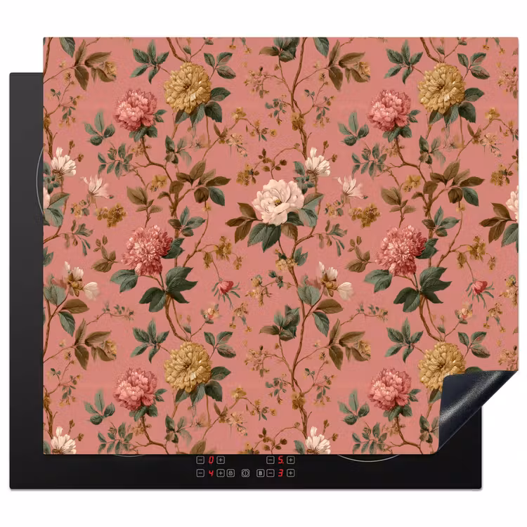 Herdabdeckplatte - Klassisch - Botanisch - Rosa — 1