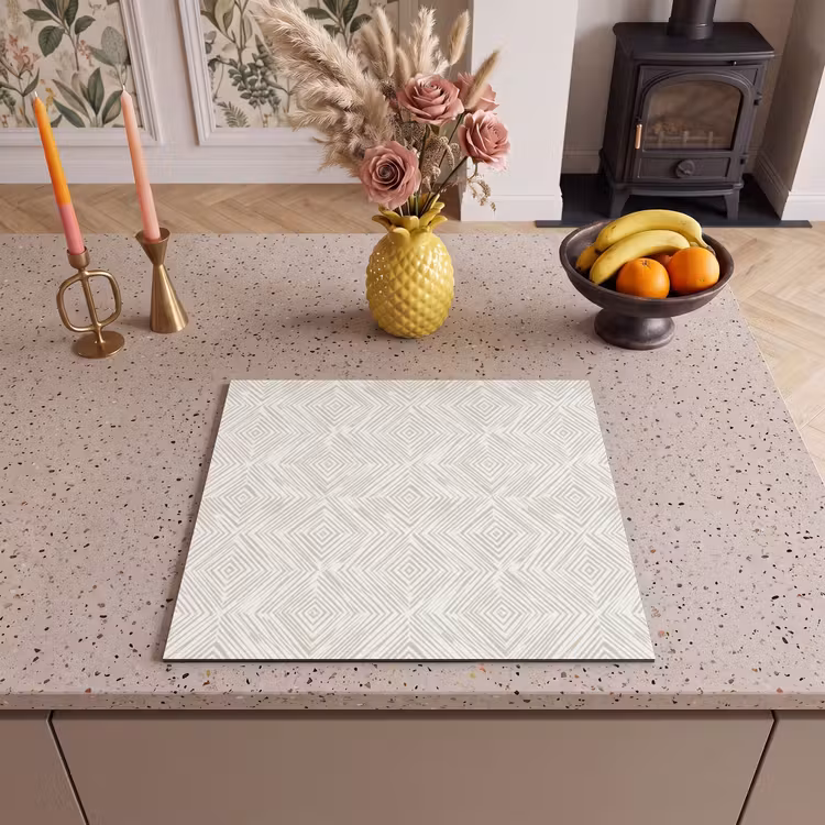 Herdabdeckplatte - Abstrakt - Diamanten - Beige — 3