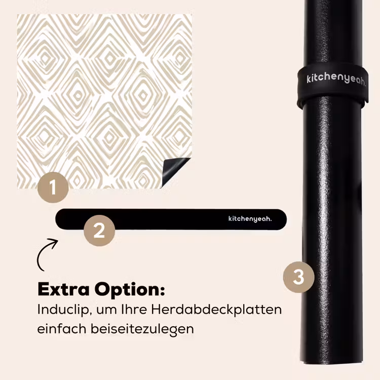 Herdabdeckplatte - Abstrakt - Kariert - Beige — 8
