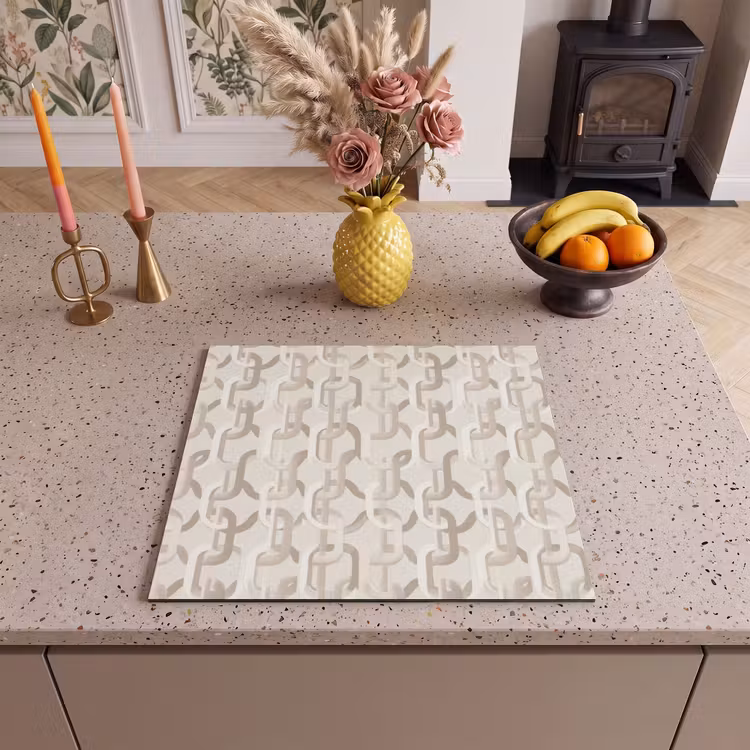 Herdabdeckplatte - Motiv - Abstrakt - Beige — 3
