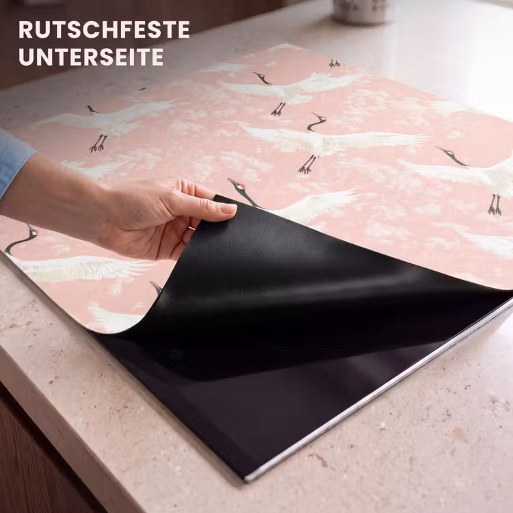 Herdabdeckplatte - Kranich - Blüte - Rosa — 6