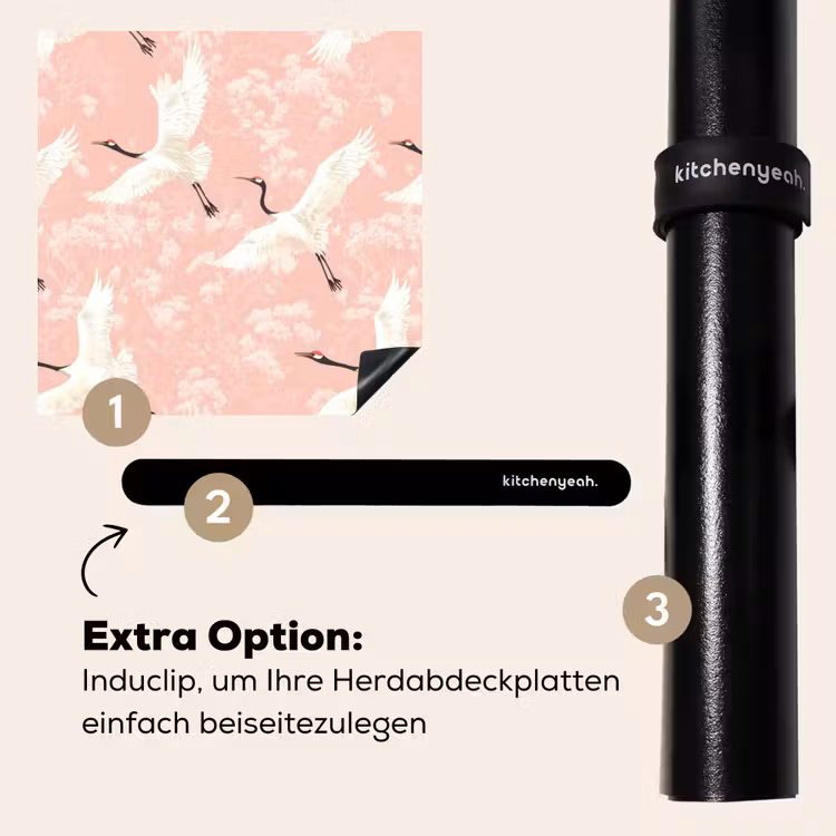 Herdabdeckplatte - Kranich - Blüte - Rosa — 8