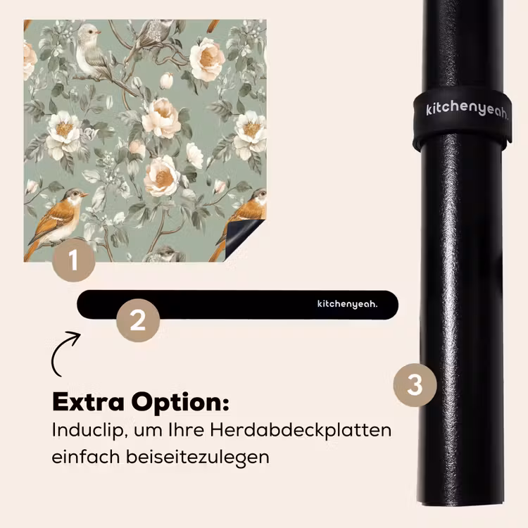 Herdabdeckplatte - Rosa - Vögel - Farbenfroh — 8