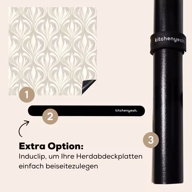 Herdabdeckplatte - Barock - Muster - Beige — 8