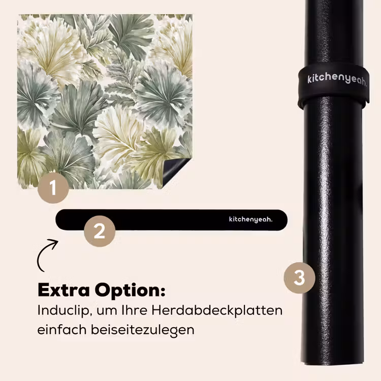Herdabdeckplatte - Blätter - Botanisch - Grün — 8