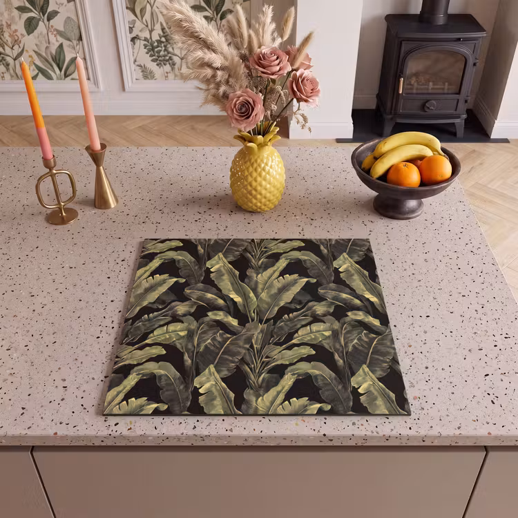 Herdabdeckplatte - Botanisch - Blätter - Grün — 3