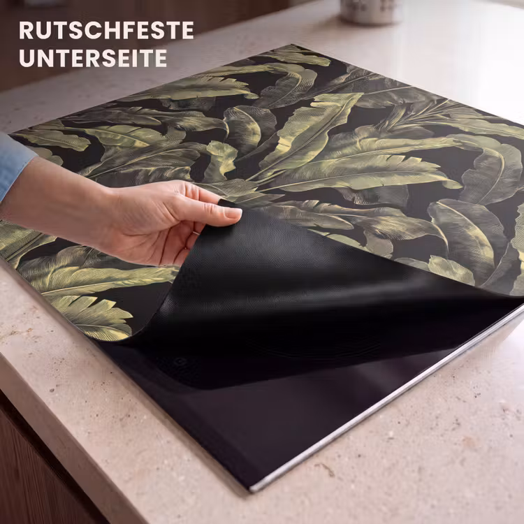 Herdabdeckplatte - Botanisch - Blätter - Grün — 6