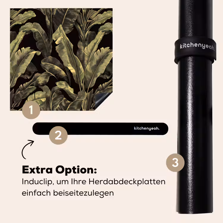 Herdabdeckplatte - Botanisch - Blätter - Grün — 8
