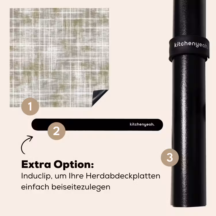 Herdabdeckplatte - Leinen - Muster - Grün — 8