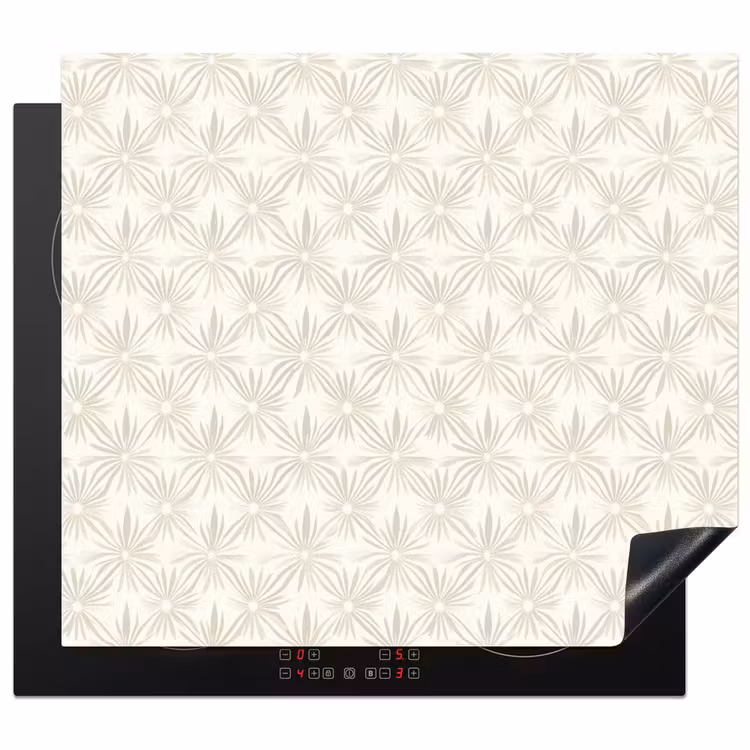 Herdabdeckplatte - Muster - Blumen - Beige — 1