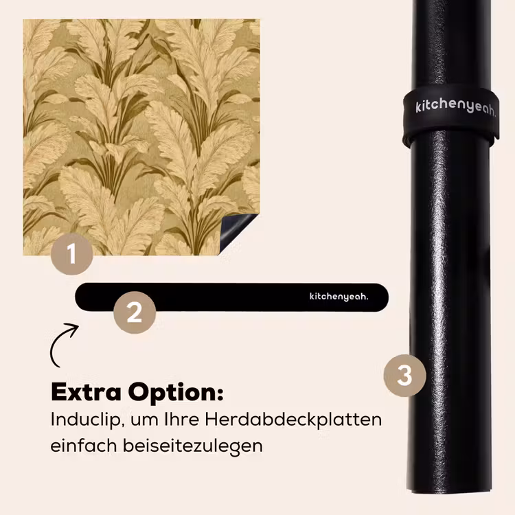 Herdabdeckplatte - Palmenblätter - Klassisch - Grün — 8