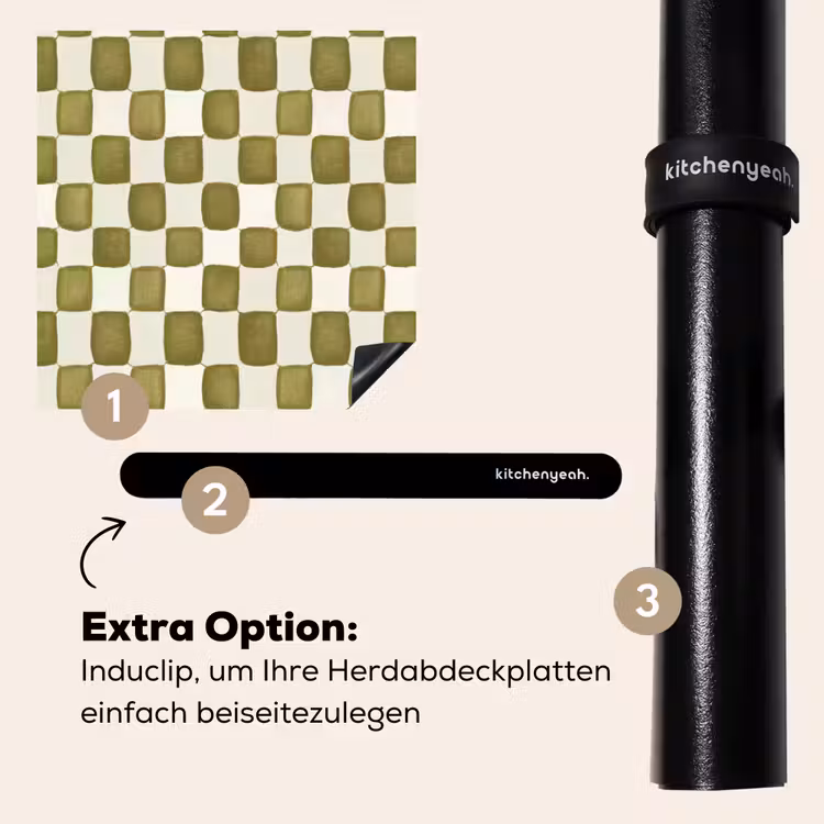 Herdabdeckplatte - Schach - Muster - Grün — 8