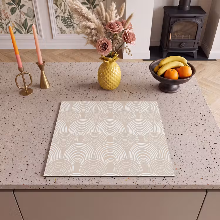 Herdabdeckplatte - Wellen - Textur - Beige — 3