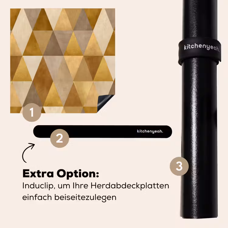 Herdabdeckplatte - Geometrisch - Dreieck - Gold — 8