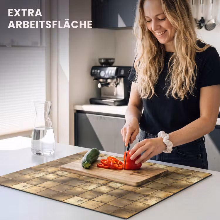 Herdabdeckplatte - Geometrisch - Kacheln - Gold — 5