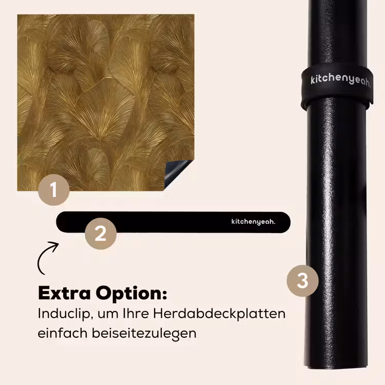 Herdabdeckplatte - Organisch - Linien - Gold — 8