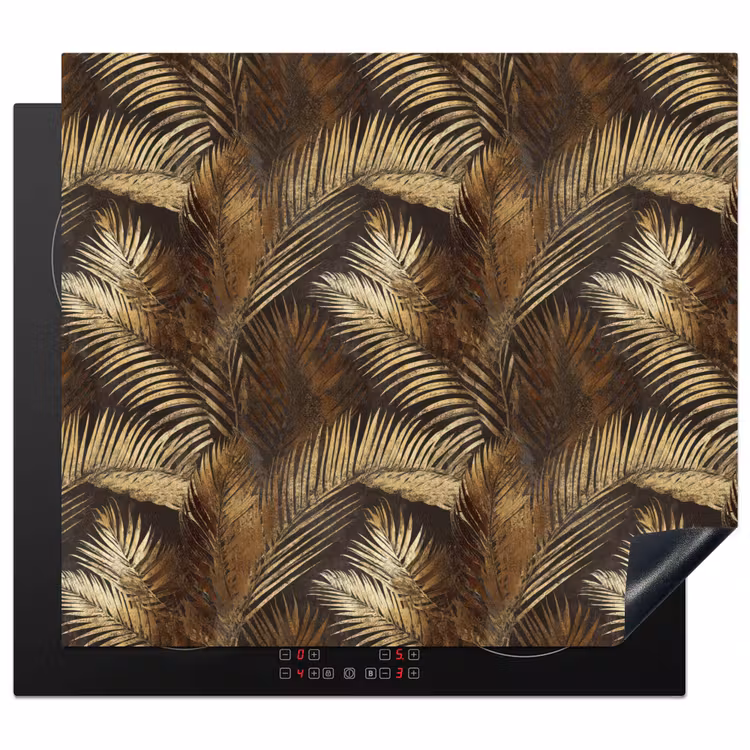 Herdabdeckplatte - Tropisch - Blätter - Gold — 1