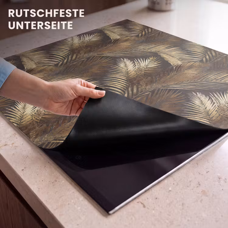Herdabdeckplatte - Tropisch - Blätter - Gold — 6