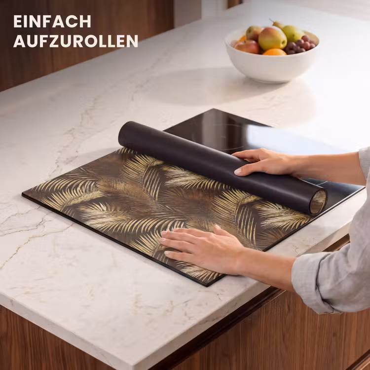 Herdabdeckplatte - Tropisch - Blätter - Gold — 7