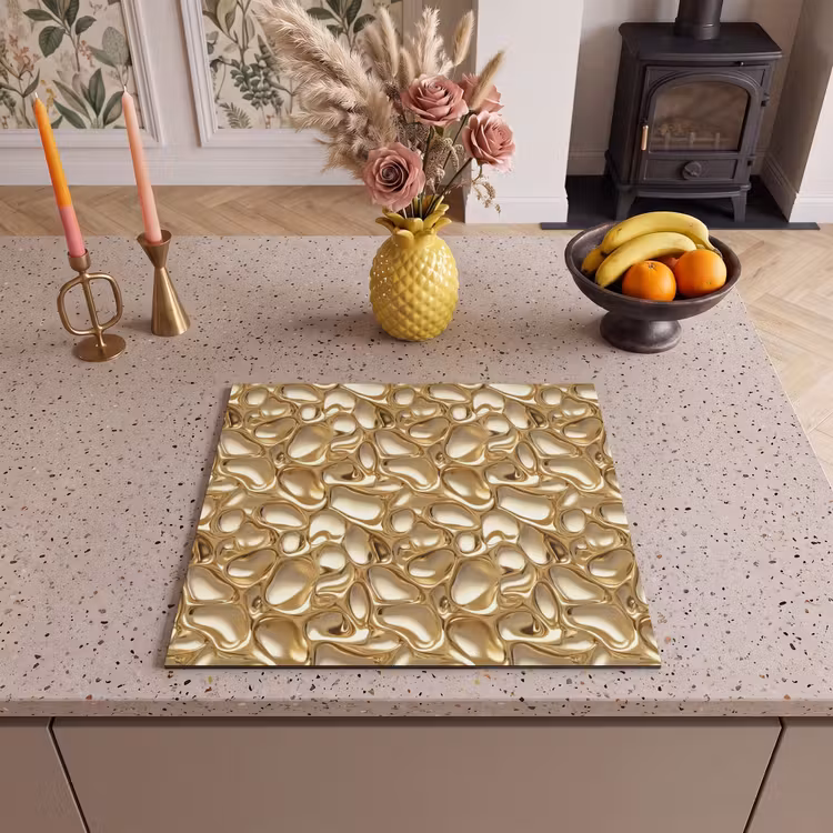 Herdabdeckplatte - Abstrakt - Modern - Gold — 3