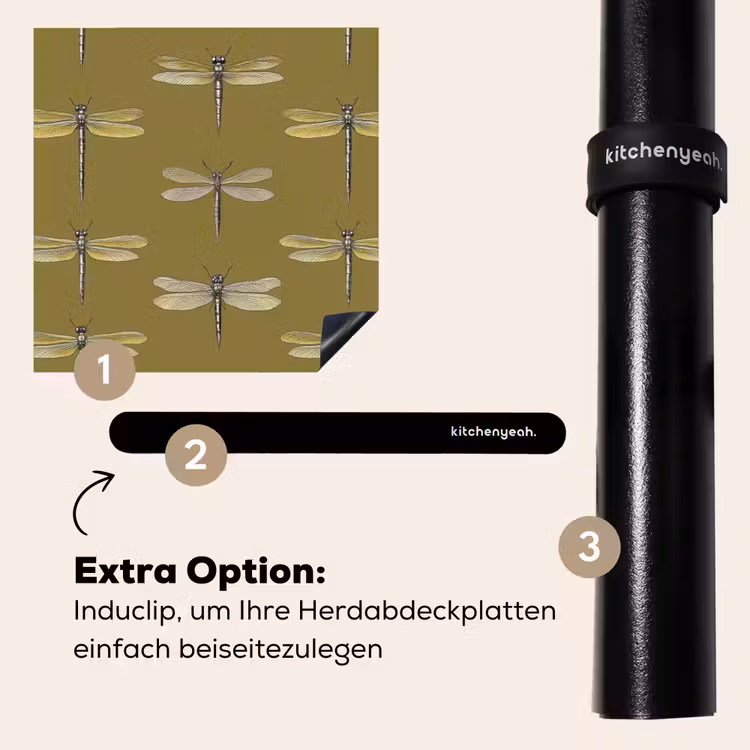 Herdabdeckplatte - Libellen - Muster - Grün — 8