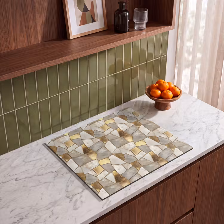 Herdabdeckplatte - Mosaik - Marmor - Gold — 4