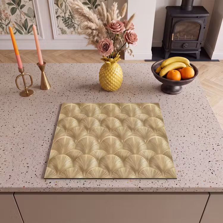Herdabdeckplatte - Muster - Fächer - Gold — 3
