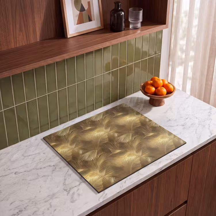 Herdabdeckplatte - Palme - Fächer - Gold — 4