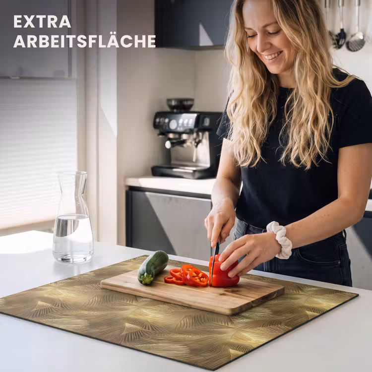 Herdabdeckplatte - Palme - Fächer - Gold — 5