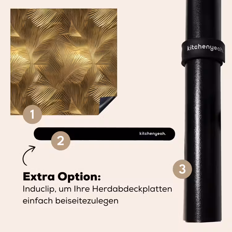 Herdabdeckplatte - Palme - Fächer - Gold — 8