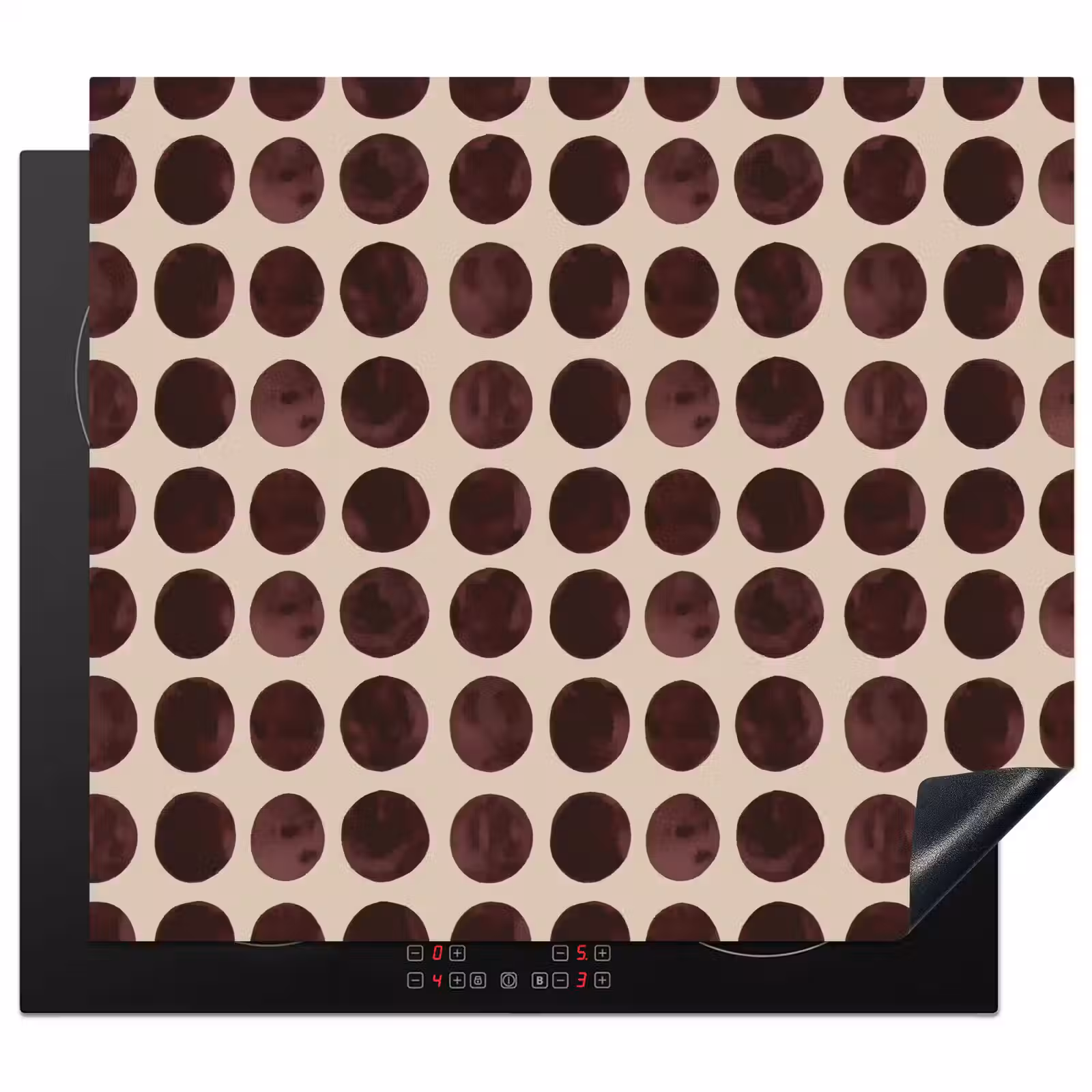 Herdabdeckplatte - Polka dots - Muster - Braun — 1